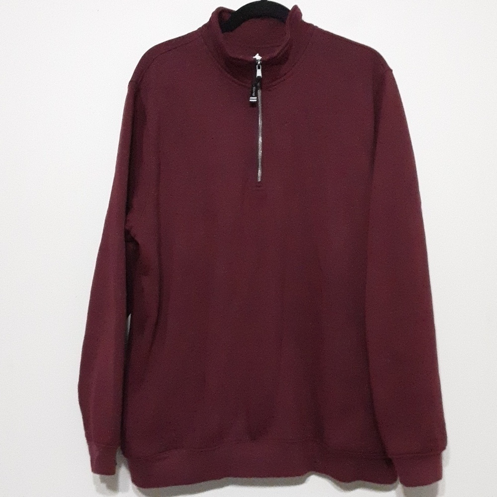 Charles river sweatshirt pullover men XL quarter zip burgendy comfy outdoor cozy